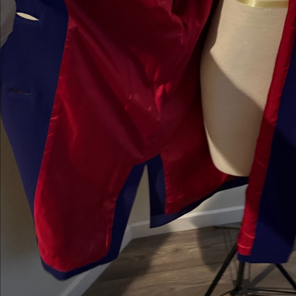 Rare vintage David Hayes Blue purple  wool
Coat with red lining - Picture 8 of 10